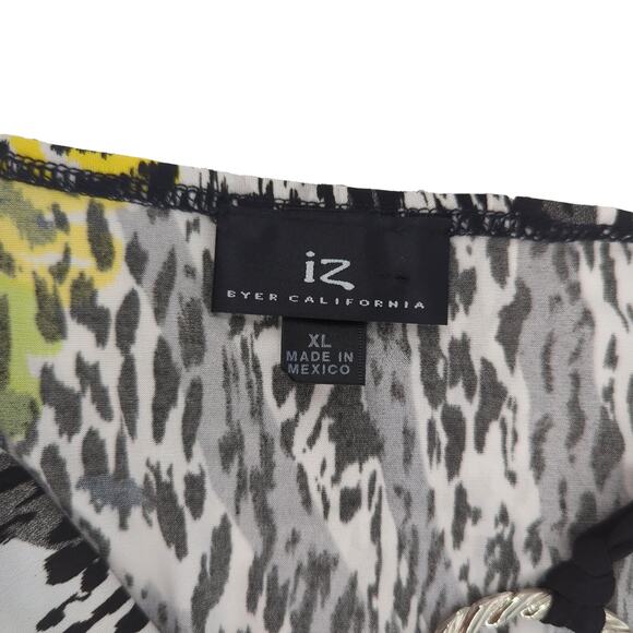 NWT IZ Byer California Polyester Blend Blouse Womens XL Floral - Picture 2 of 6